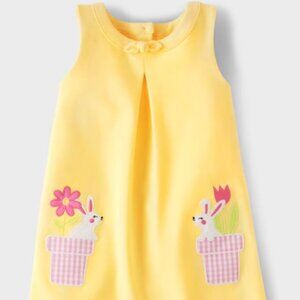 NWT Gymboree Girls Applique Bunny Ponte Shift Dress - Yellow